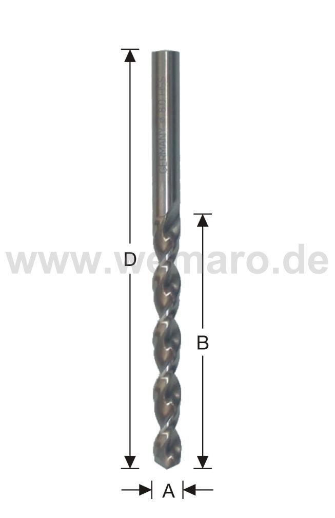 Spiralbohrer HSS CO, DIN 338 N d= 9,0 mm Spezial