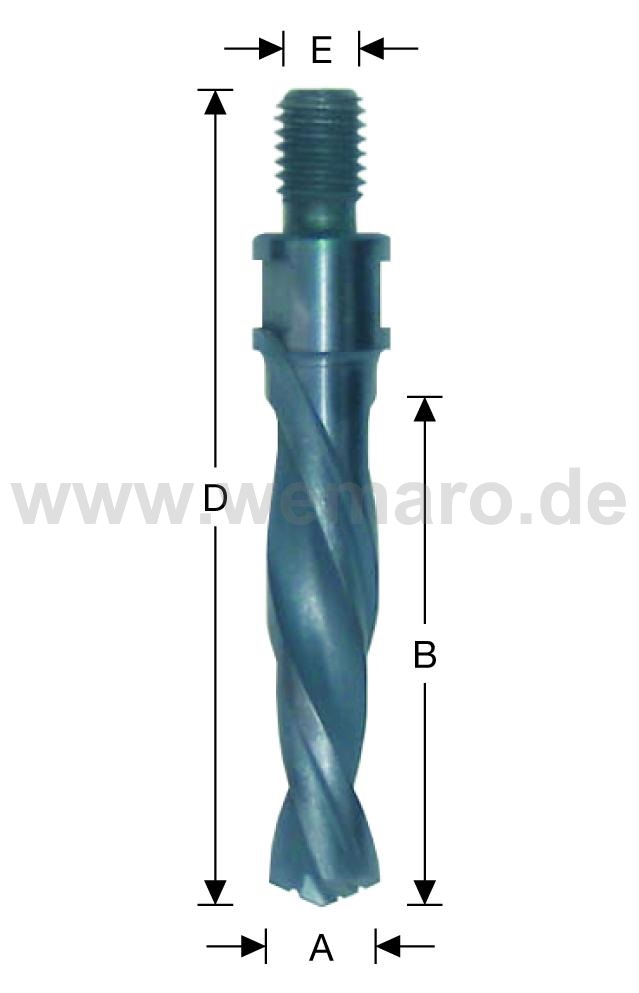 Olivenbohrer HSS-E, M-10 AG 10x50/87 mm links, mit Spanbrecher + TiAlN-Beschichtung