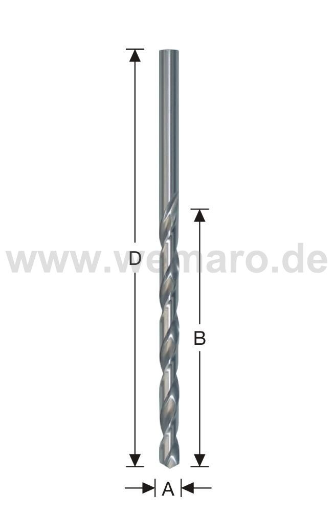 Spiralbohrer HSS-G, DIN 1869 d= 4,5 mm, geschliffen