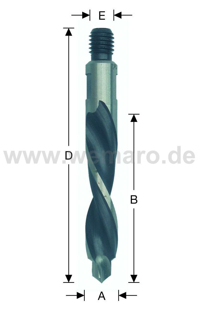 Olivenbohrer HSS-E, M-8 AG Konus 10x45/78 mm links, mit Vorbohrer